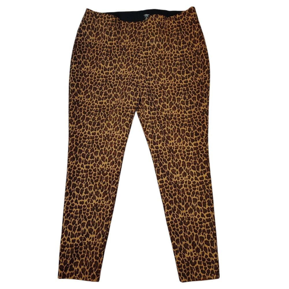Hygard Luxe Slims Leopard Stretch Knit Leggings Size XL 18/20 Pants Women's